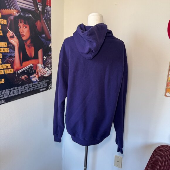 Collegiate New York University Purple and White Long Sleeve Hooded Sweatshirt - Picture 3 of 15